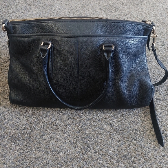 Coach Morgan Satchel Bag in Refined Pebbled Black Leather - Picture 7 of 11